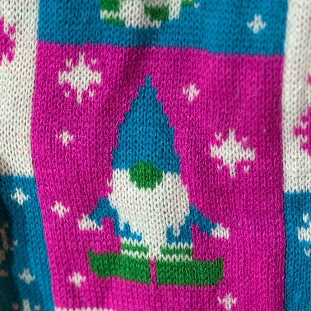 Party Sweater Dec. 25th Ugly Christmas Sweater Teal / Pink Size Unisex Medium - Picture 7 of 11